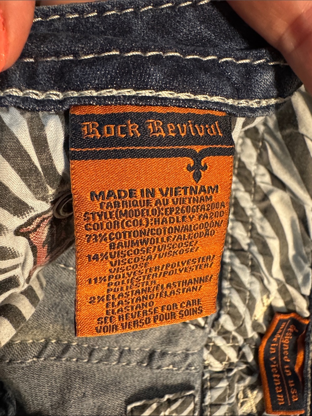 Rock Revival Hadley Womens Blue Embroidered Pocket Ankle Skinny Jeans size 26 - Picture 11 of 13